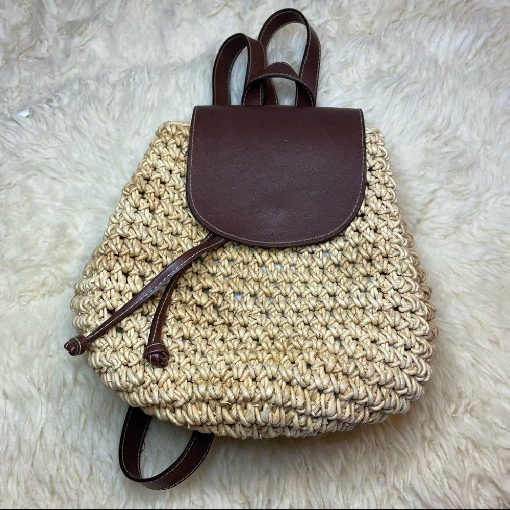 Cappelli Crochet Toyo Straw Backpack